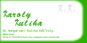 karoly kuliha business card